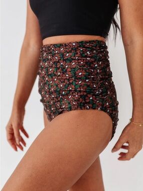 Livy + Kate High-Waist Floral Ruched Women’s Shorts
